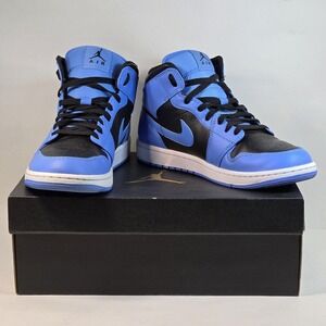 Air Jordan 1 Mid Shoes Mens Size 9.5 Retro University Blue Black DQ8426-401